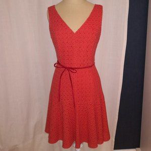 Adolfo Dominguez Orange Embroidered Flower Dress